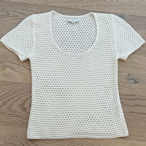 Vince - Elegant Cream Crochet Women's Top
